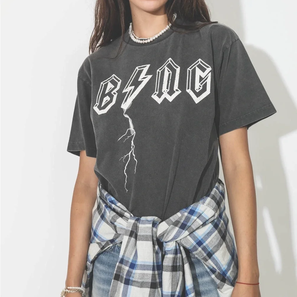 Anine Bing Lightning Bolt Oversized T-Shirt sz MEDIUM - Picture 1 of 7